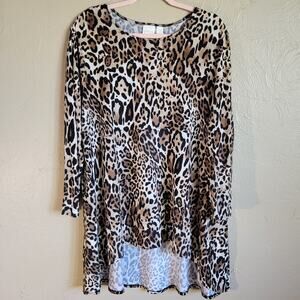 Chicos Women's XXL Animal Print Tunic Top with Pockets